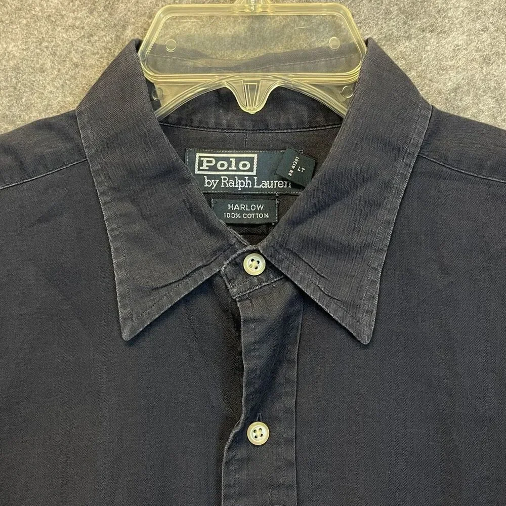 POLO RALPH LAUREN‎ Shirt Men’s Large Blue Harlow Cotton Long Sleeve Button Down